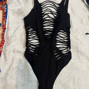 Black Cut-Out Bodysuit